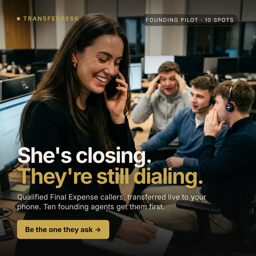 An agent closing a policy on the phone